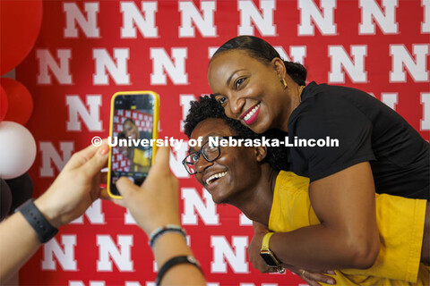 Shardea Gallion and her son, Isaiah Vasser are photographed by Smith Resident Hall RA Carrie Wehrman