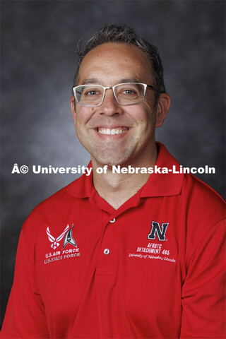 Studio portrait of Captain Nicholas Fisher, Assistant Professor, Aerospace Studies. August 21, 2024.