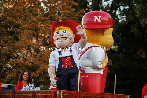 Herbie and Lil’ Red ride in a float at the 2024 Homecoming parade. 2024 Homecoming celebration. Oc