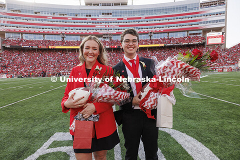 Homecoming royalty Emmerson Putnam, biological sciences major of Bellevue, Nebraska and Jaime Smith,