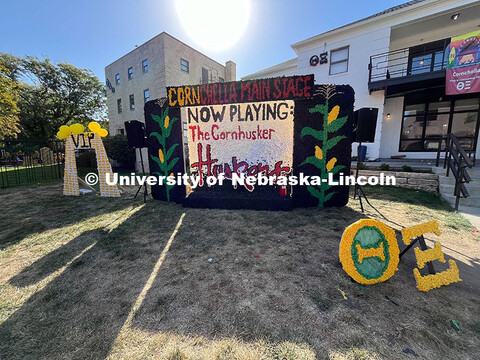 Yard Displays for Nebraska vs Rutgers homecoming game and Cornchella festival. October 5, 2024. 