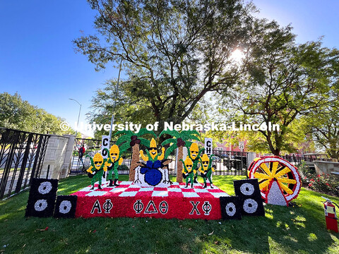 Yard Displays for Nebraska vs Rutgers homecoming game and Cornchella festival. October 5, 2024. 