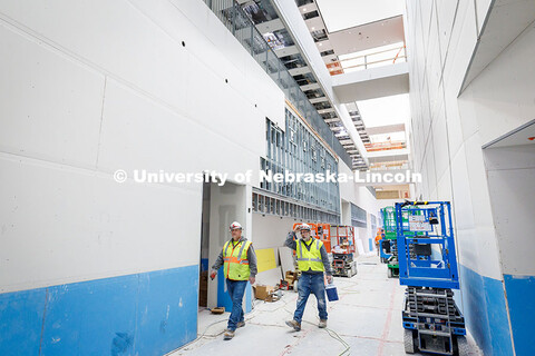 Construction progress on the new Hixson-Lied College of Fine and Performing Arts music building. Dec