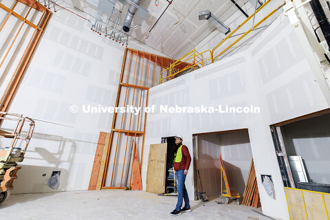 Construction progress on the new Hixson-Lied College of Fine and Performing Arts music building. Dec