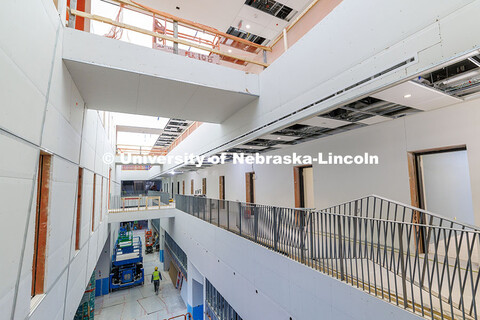 Construction progress on the new Hixson-Lied College of Fine and Performing Arts music building. Dec