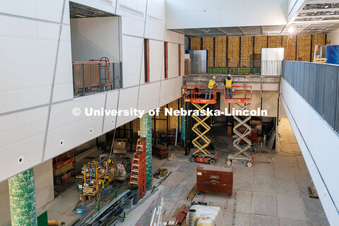 Construction progress on the new Hixson-Lied College of Fine and Performing Arts music building. Dec