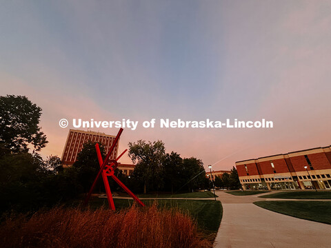 Old Glory sculpture in Cather Garden. Summer photos on City Campus. July 1, 2024. Taylor DeMaro / Un