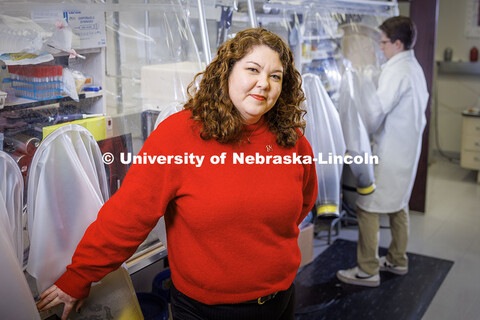 Nicole Buan, Professor in Biochemistry. Buan Laboratory in the Beadle Center. October 25, 2024. 