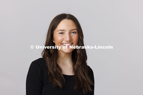 Studio portrait of Ava Glover. New Student Enrollment Orientation Leaders. December 13, 2024. 