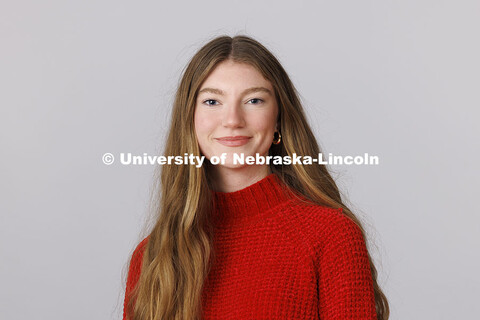 Studio portrait of Alivia Olson. New Student Enrollment Orientation Leaders. December 13, 2024. 