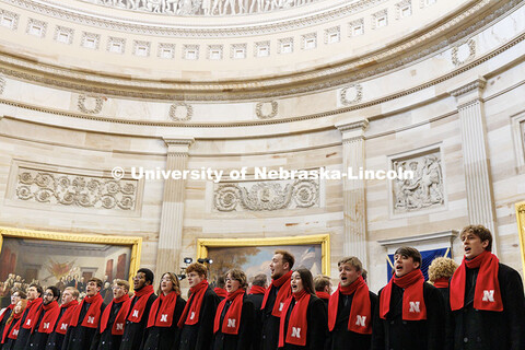 Members of the UNL Choirs perform ‘One Voice’ inside the United States Capitol Rotunda during th