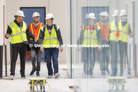 Students take a tour of the new Hixson-Lied College of Fine and Performing Arts music building for t