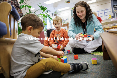 Tori Archuleta, senior Child, Youth and Family Studies major, during their student teaching in Early