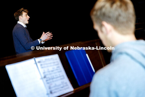 Alex Cook, junior theatre arts major, sings “Anthem” from the musical “Chess” during musical