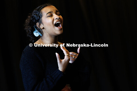 Sydney Kwasa, junior acting major, sings “I Didn’t Plan It” during musical theatre techniques 