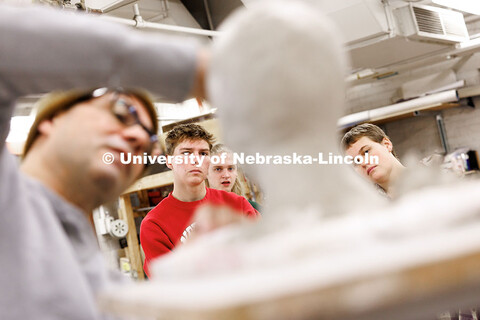 Ted Lueders, from back left, junior Microbiology major, Lewis Rokke, sophomore Mathematics major, an