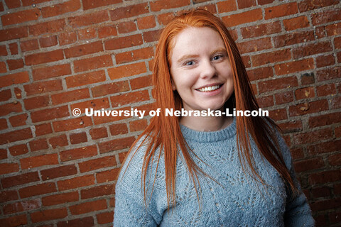 Studio portrait of Abbey Haymond, Project Coordinator at University Communication and Marketing. Feb