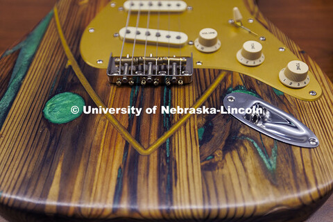 Close up of electric guitar. Entrepreneurship Clinic. College of Law Clinics. September 19, 2024. 