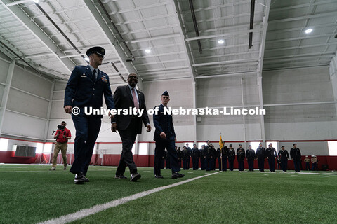 Chancellor Bennett returns to his seat after his review. Joint Service Chancellor’s Review of the 
