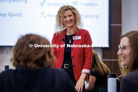 Celeste Spier, the Director of Organizational Development in Human Resources, trains a UNL group Str