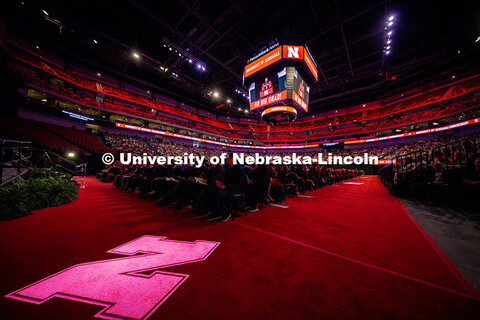 A wide shot of the undergraduates at the morning Commencement ceremony. May 2025 Commencement Underg
