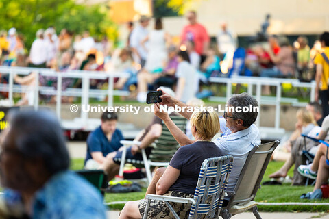Nina Szczebowska and Ziggy Manie take a quick selfie during Jazz in June on Tuesday, June 10. 