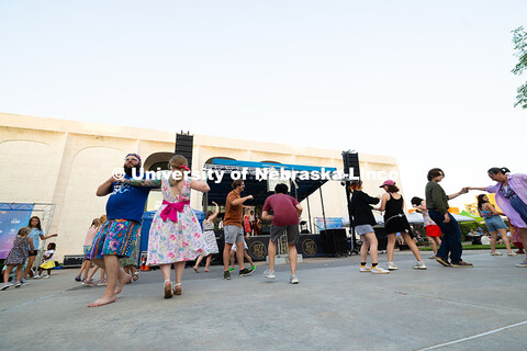 Dancers of all ages gathered in front of the stage at Jazz in June on Tuesday, June 10. On stage is 