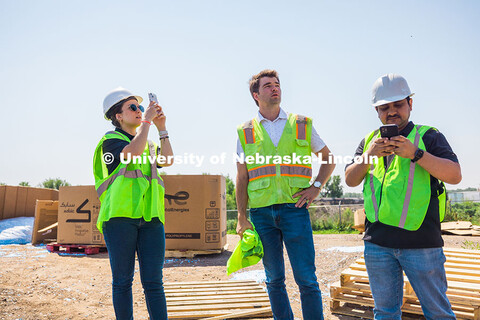 Nitish Bastola and Taisa Medina, PhD Civil Engineering students at UNL, and Baylor Bestgen, project 