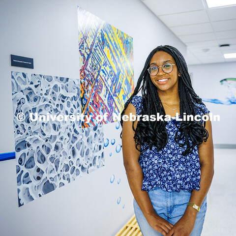 Laila Doyle, a senior Nutritional Science and Dietetics major, poses for a photo in Leverton Hall. D