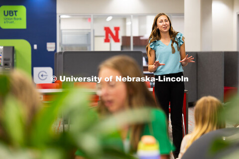 Megan Macklin, 16, practices her speech with her sisters and cousins before the Nebraska 4-H senior 