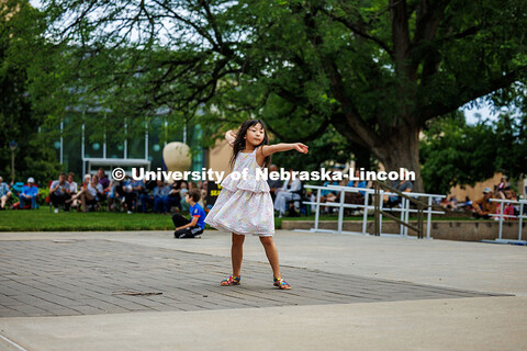A little girl takes the dance floor during Sam Greenfield’s Jazz in June performance at the Sheldo