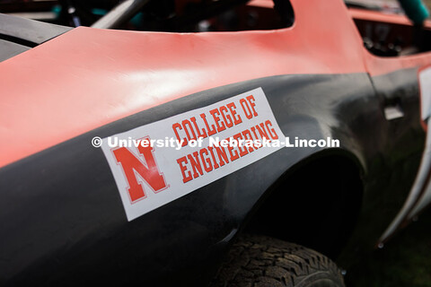 Close up of the sticker on UNL's College of Engineering Figure 8 race car. Figure 8 Racing is a regi