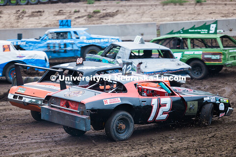Anna Hadan drives the number 12 UNL Figure 8 racecar during the Saline County Fair in Crete, Nebrask