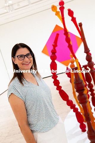 Portrait in the Sheldon Museum of Art of Frauke Hachtmann, Professor of Advertising and Public Relat