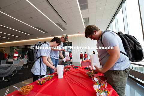 Aiden Kimmerling, left, a computer science major, and Ethan Zelasney and Jak Kosierowski, both civil