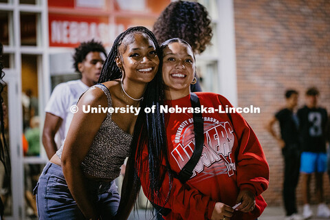 Students pose for a photo at the Big Red Welcome Party at the Union. August 23, 2025. 