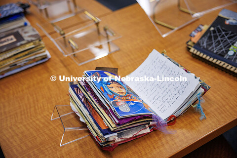 A photo of one of Karen Blessen’s journals that will be on display at an exhibit hosted by UNL Lib