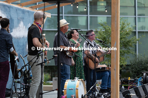 The Bottle Tops perform live music at the Nebraska Bluegrass Concert Series in the plaza at Nebraska