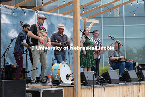 The Bottle Tops perform live music at the Nebraska Bluegrass Concert Series in the plaza at Nebraska