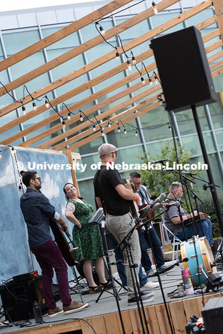 The Bottle Tops perform live music at the Nebraska Bluegrass Concert Series in the plaza at Nebraska