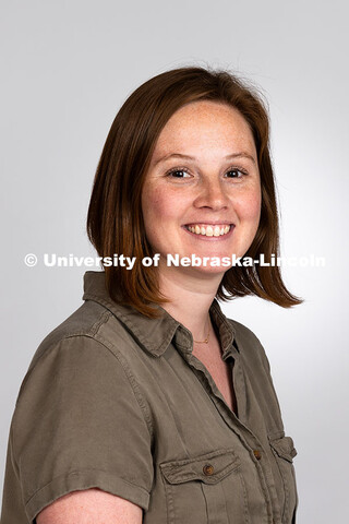 Studio portrait of Laura Britten, Academic Navigator in the Explore Center. June 24, 2025. 