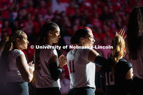 Teraya Sigler dances onto the court as her name is called as part of the starting lineup against the