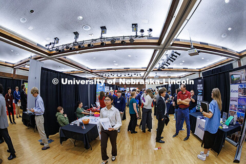 A wide shot of the City Campus Career Fair in the Nebraska Union. September 23, 2025. 