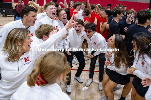 Members of the Homecoming Royalty dance and cheer at the end of the Showtime competition in the Coli