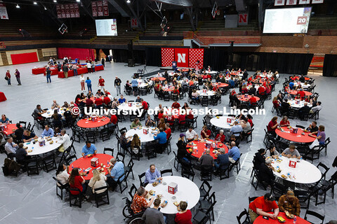 Staff and faculty enjoy lunch in the Coliseum during the Celebration of Service event. October 3, 20