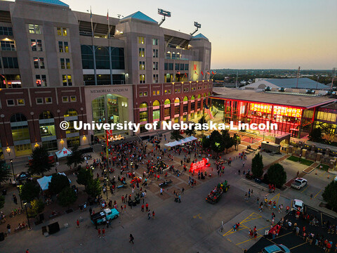 Aerial view of the local bands competing in Battle of the Bands during the 2025 Cornstock, part of H