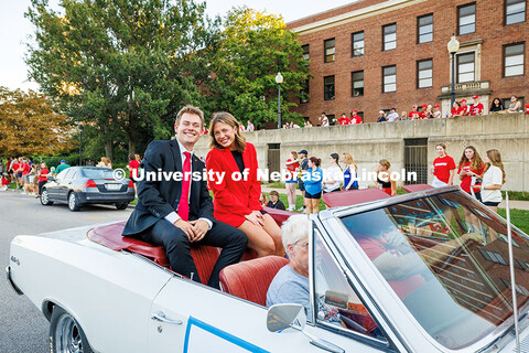 Homecoming Royalty finalists, Caden Connelly and Claire Kelly in the 2025 Homecoming Parade. Homecom