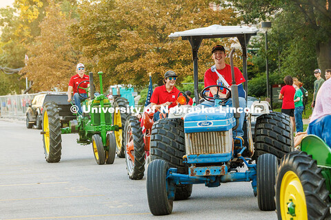 Members of the Tractor Restoration Club participate in the 2025 Homecoming parade. Homecoming parade