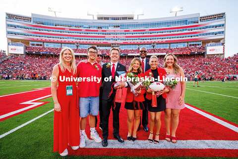 (Left to right) Shelley Zaborowski, Jamie Smith, Caden Connelly, Claire Kelly, Rodney D. Bennett, an