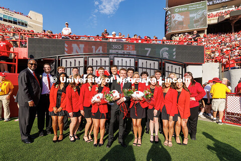 Group photo of the 2025 Homecoming Royalty finalists. Nebraska vs. Michigan State Football Game. Oct
